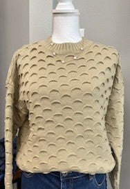 Textured Long Sleeve Sweater