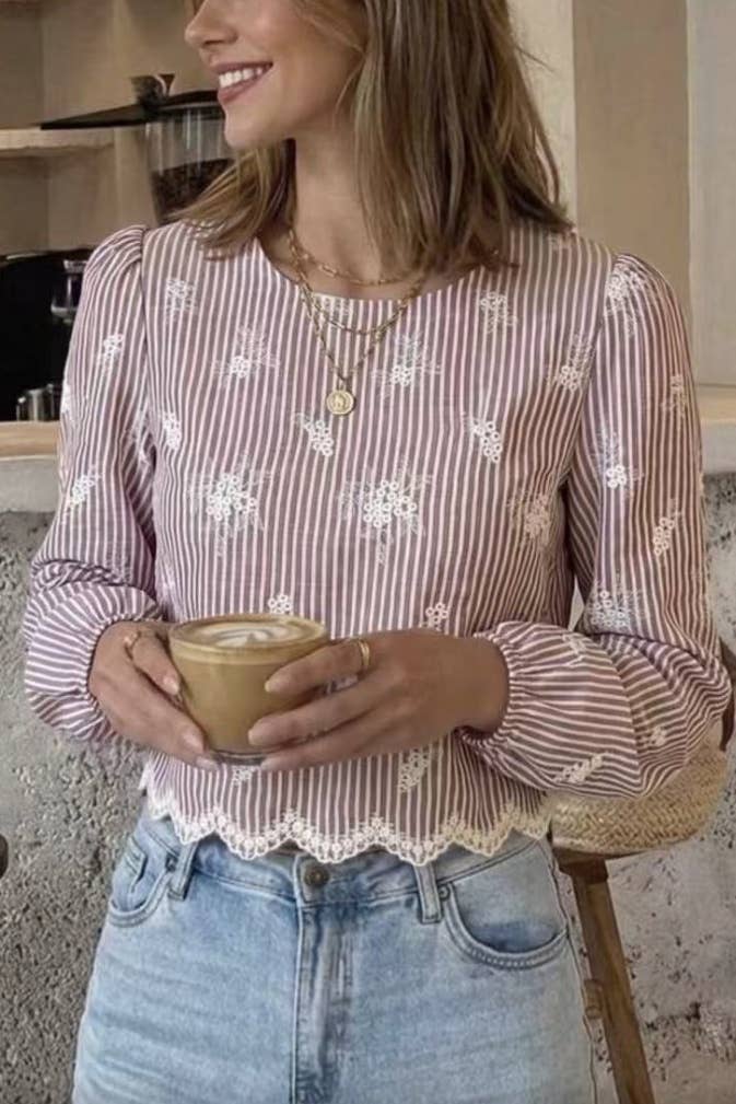 Missy Scalloped Edge Top