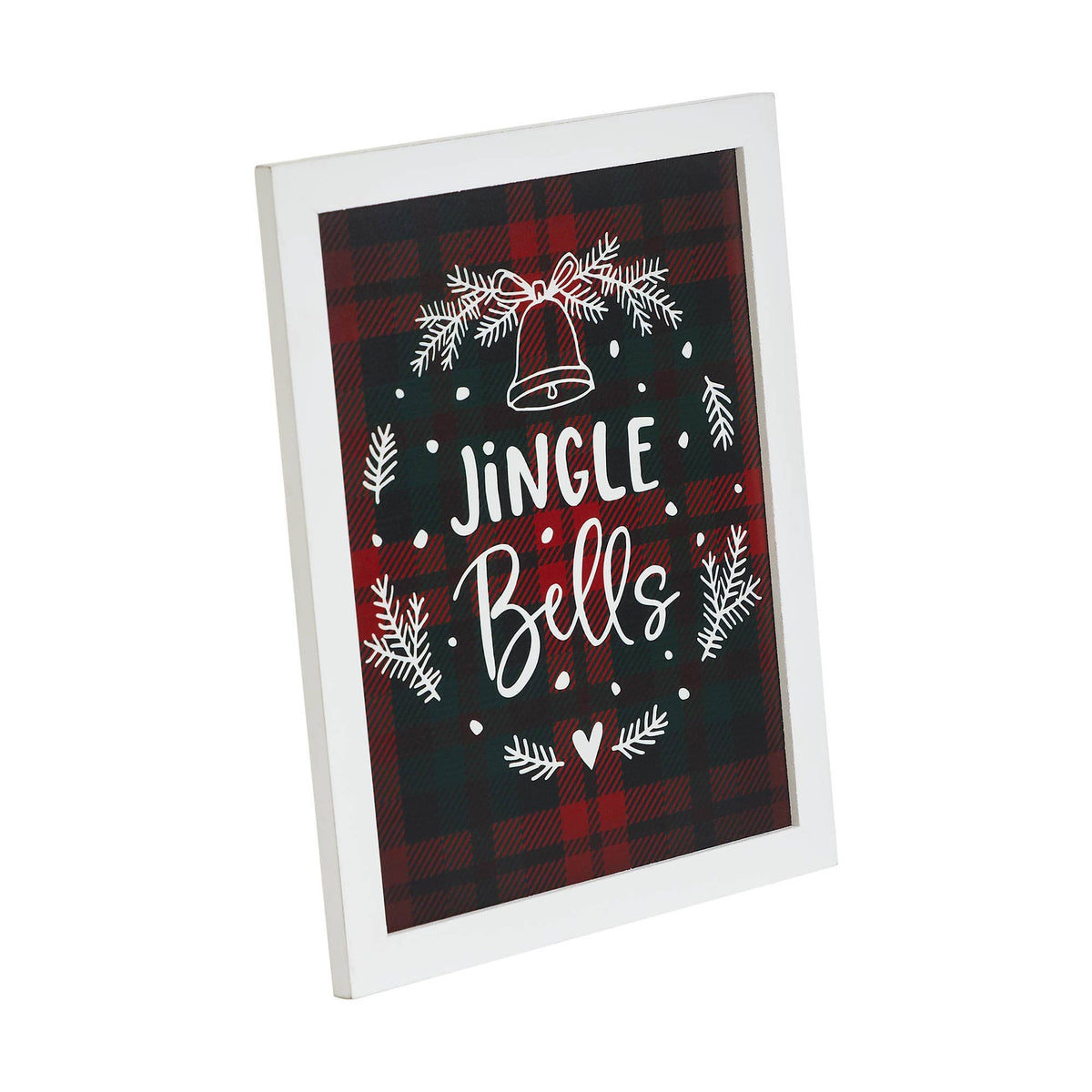 Jingle Bells Christmas Wreath Wall or Shelf Sign 12"