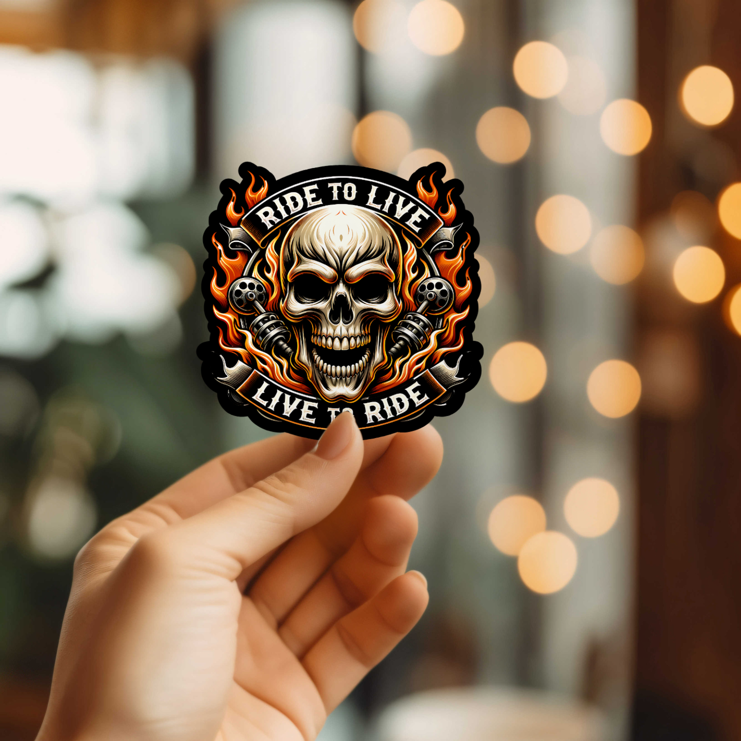 Live To Ride Biker Vinyl Sticker