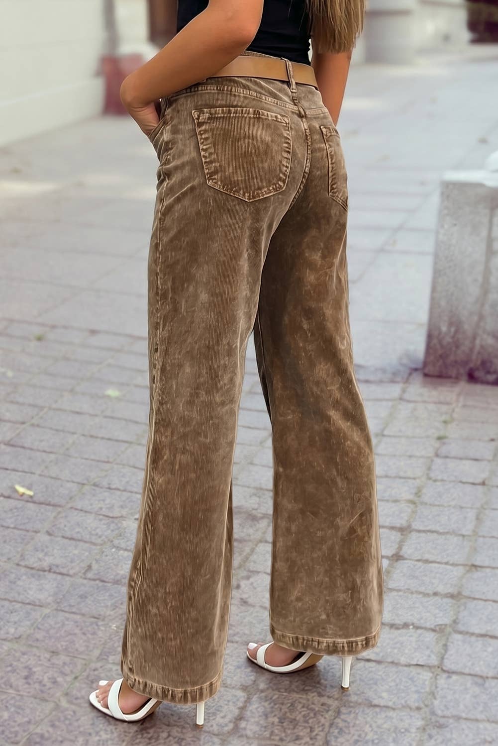 High Rise Wide Leg Corduroy Pants