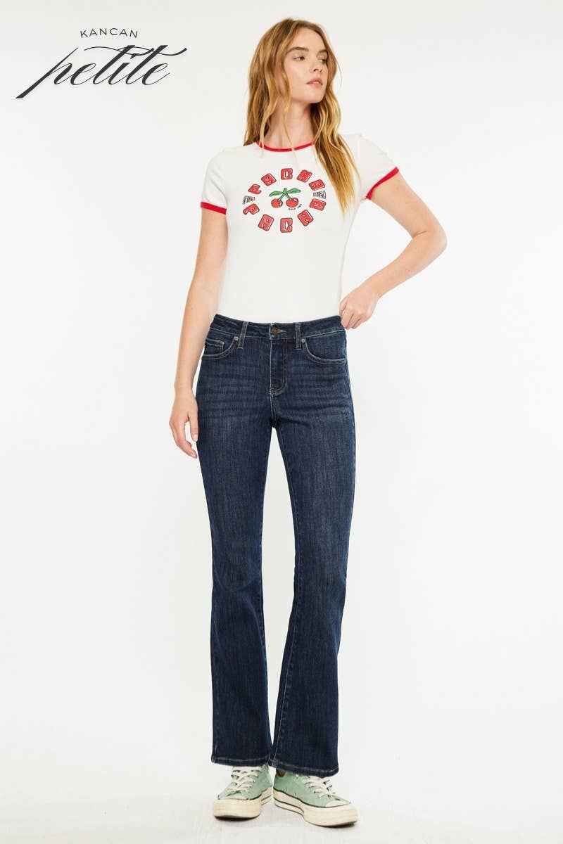 Kan Can USA - PETITE OPEN PACK  MID RISE BOOTCUT JEANS-KC70097D-PT