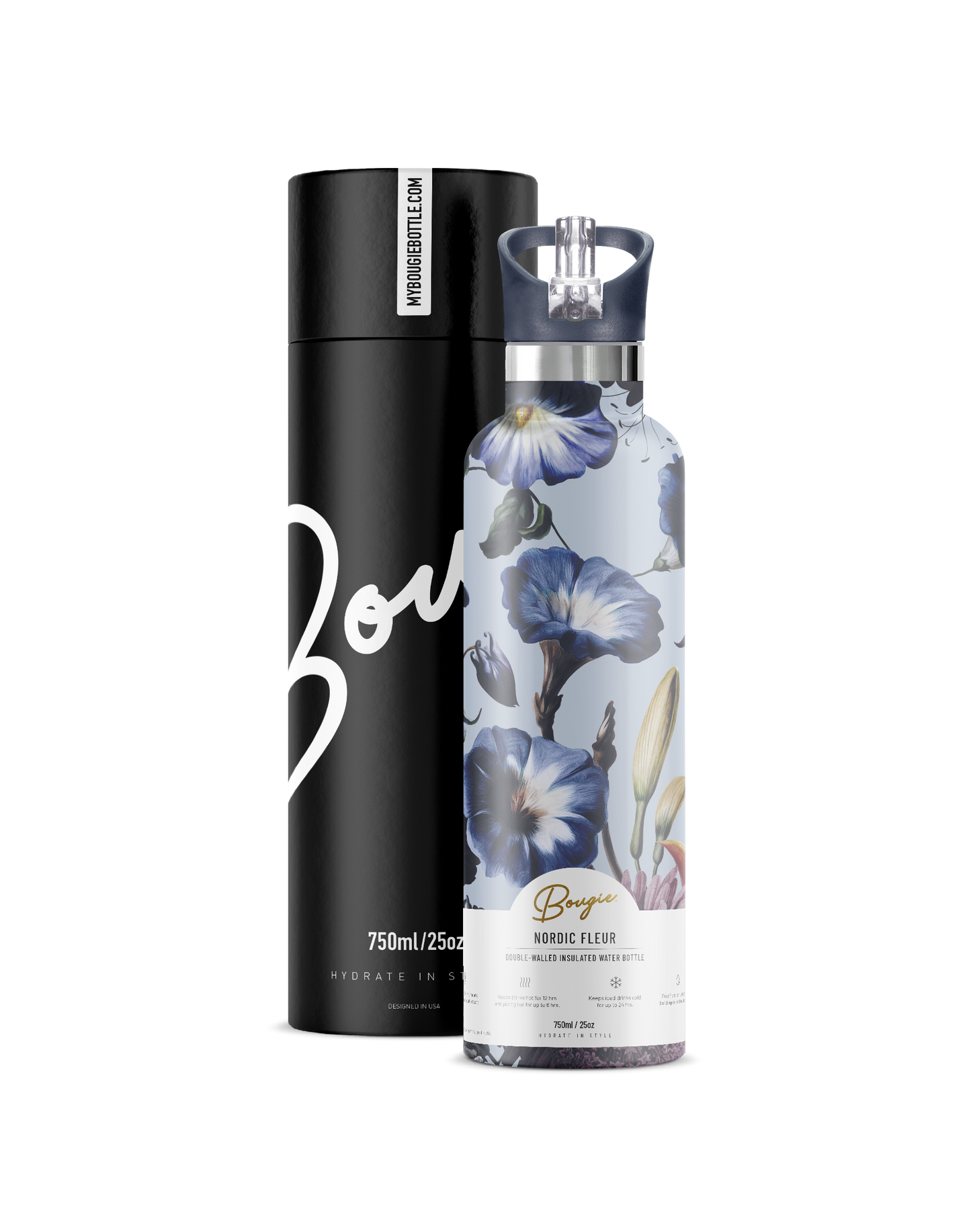 NORDIC FLEUR Morning Glory Insulated Water Bottle