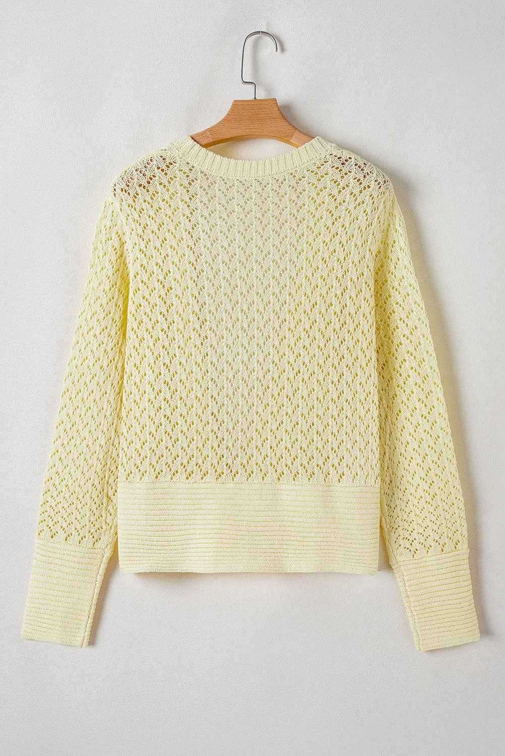 Pointelle Knit Open Front Cardigan