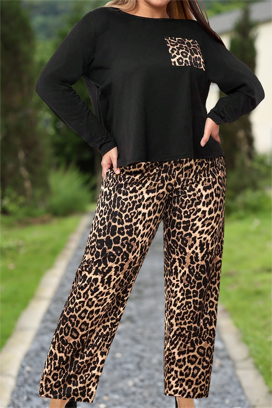 Leopard Top and Pants Set