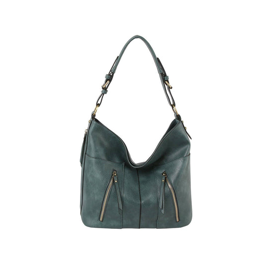 Front Zipper Hobo Shoulder Bag