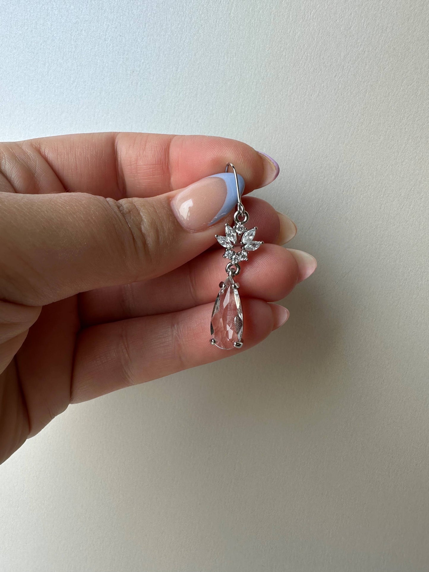 Naomi Earrings - Silver Wedding Earrings