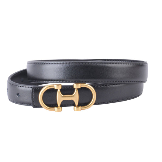 Stitched Belt with Horsebit Buckle