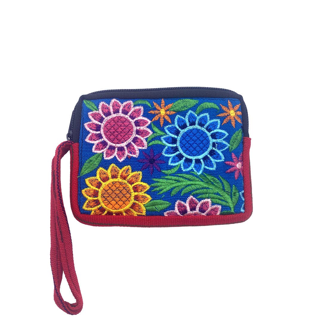 Floral Embroidered Wristlet