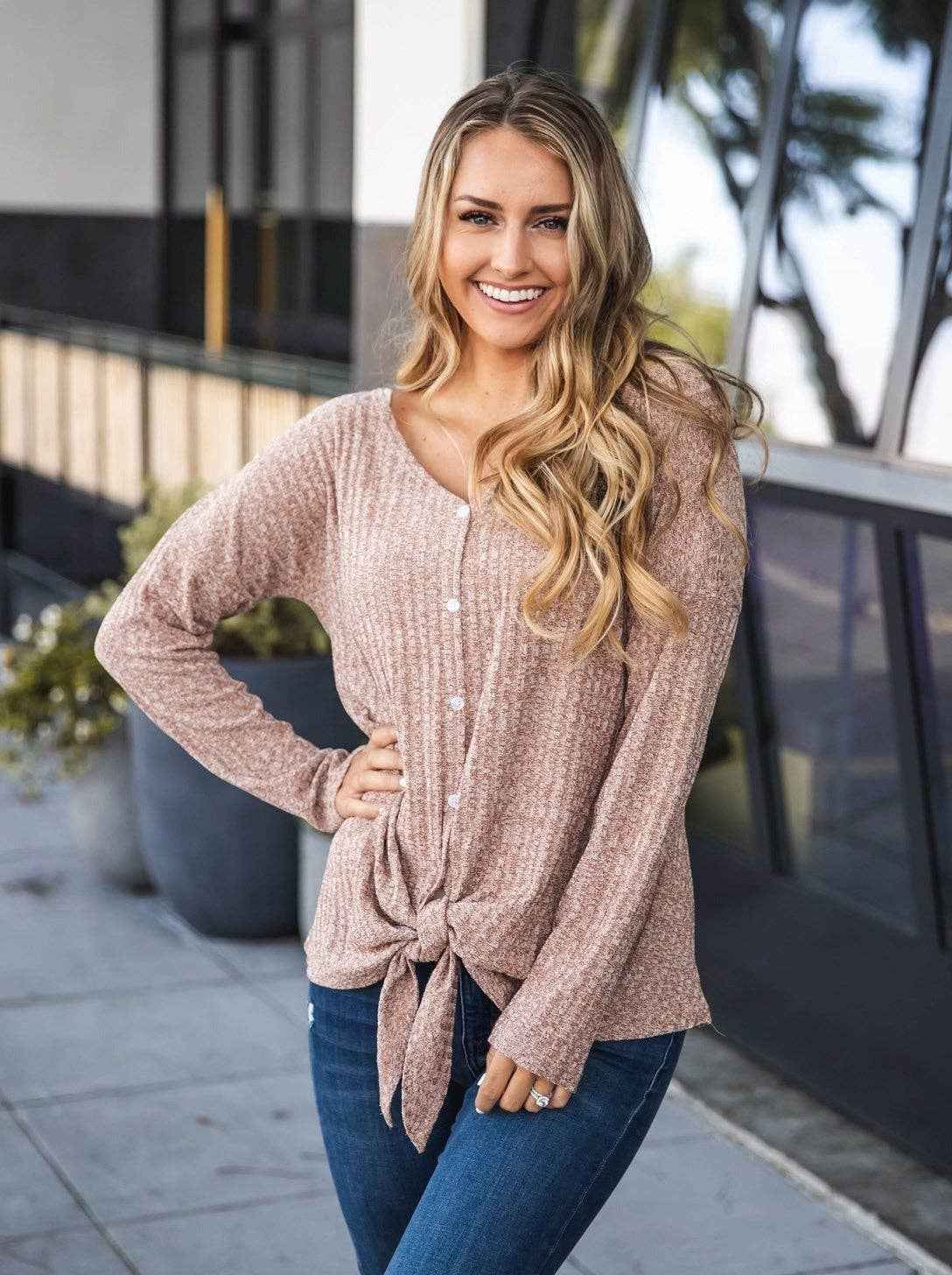 Riley Button Tie Top – Threads Boutique