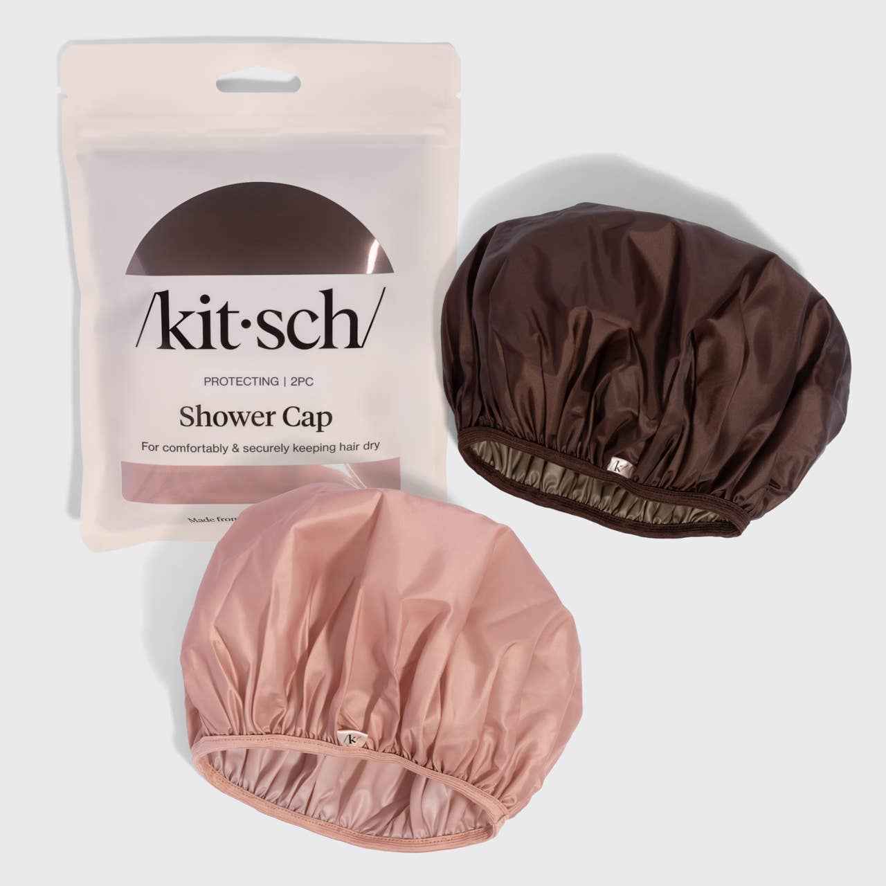 KITSCH - Kitsch Shower Cap 2pc Set - Terracotta & Brown