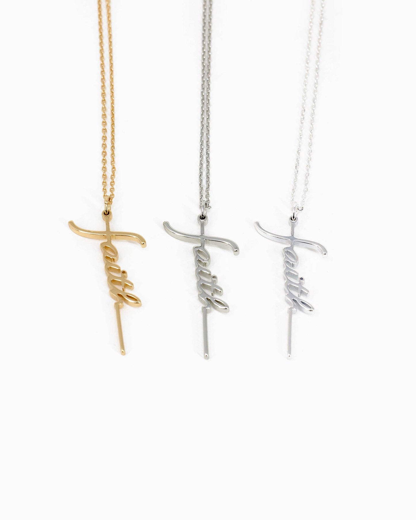 Cursive "faith" Pendant Necklace