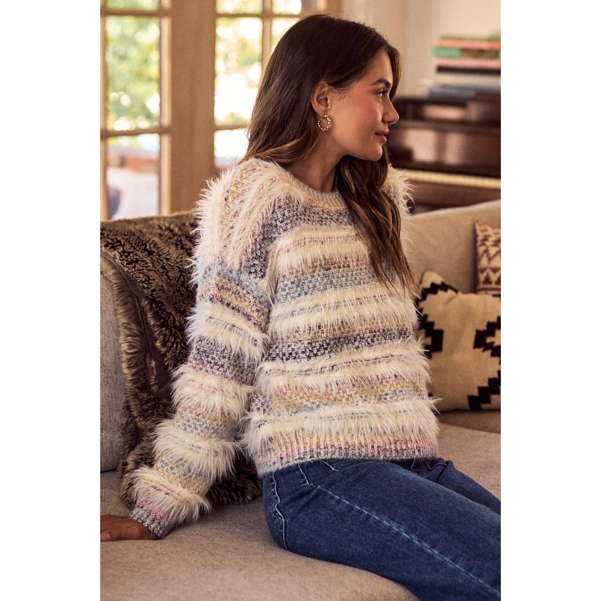 Soft Multi Color Striped Sweater