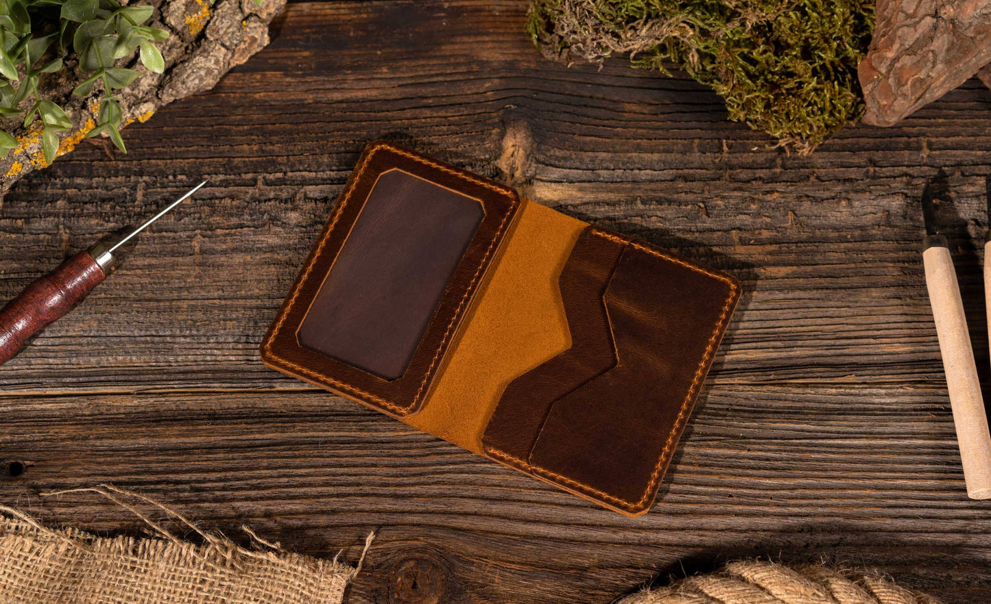 Genuine Leather Wallet with ID Window