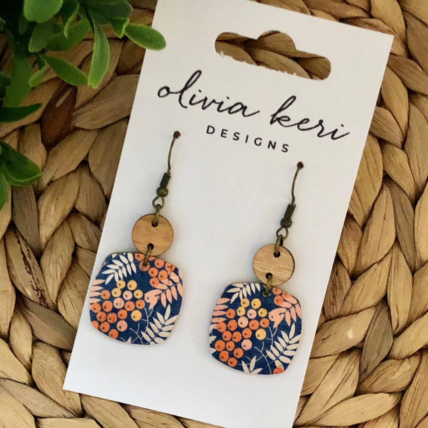 Nora Fall Berry -Leather Earrings