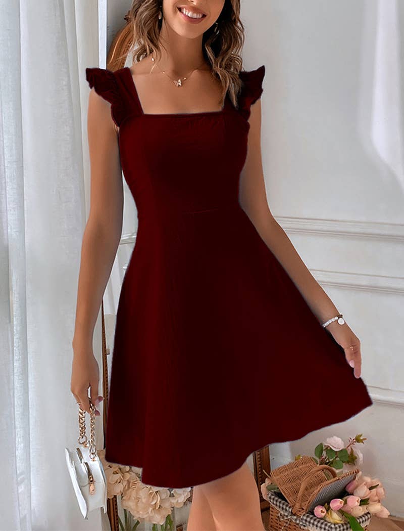 Trinity Ruffle Strap A-Line Dress
