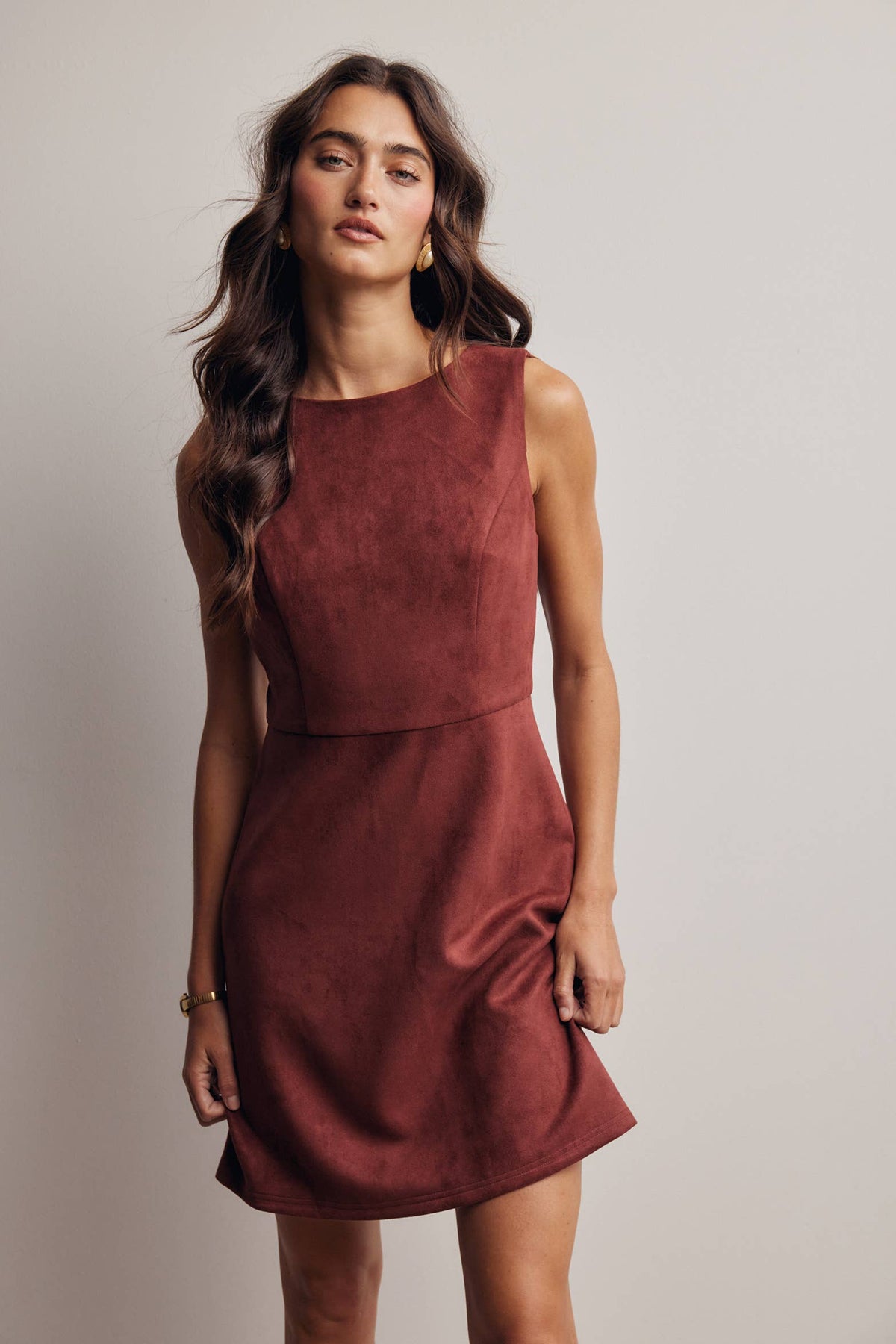 Stretch Suede Mini Dress