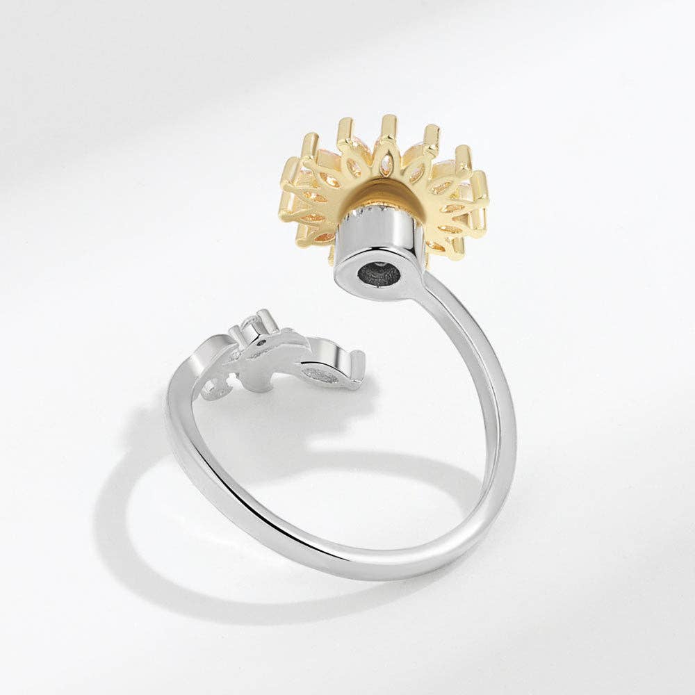 Sunflower Vine Anxiety Fidget Spinner Ring