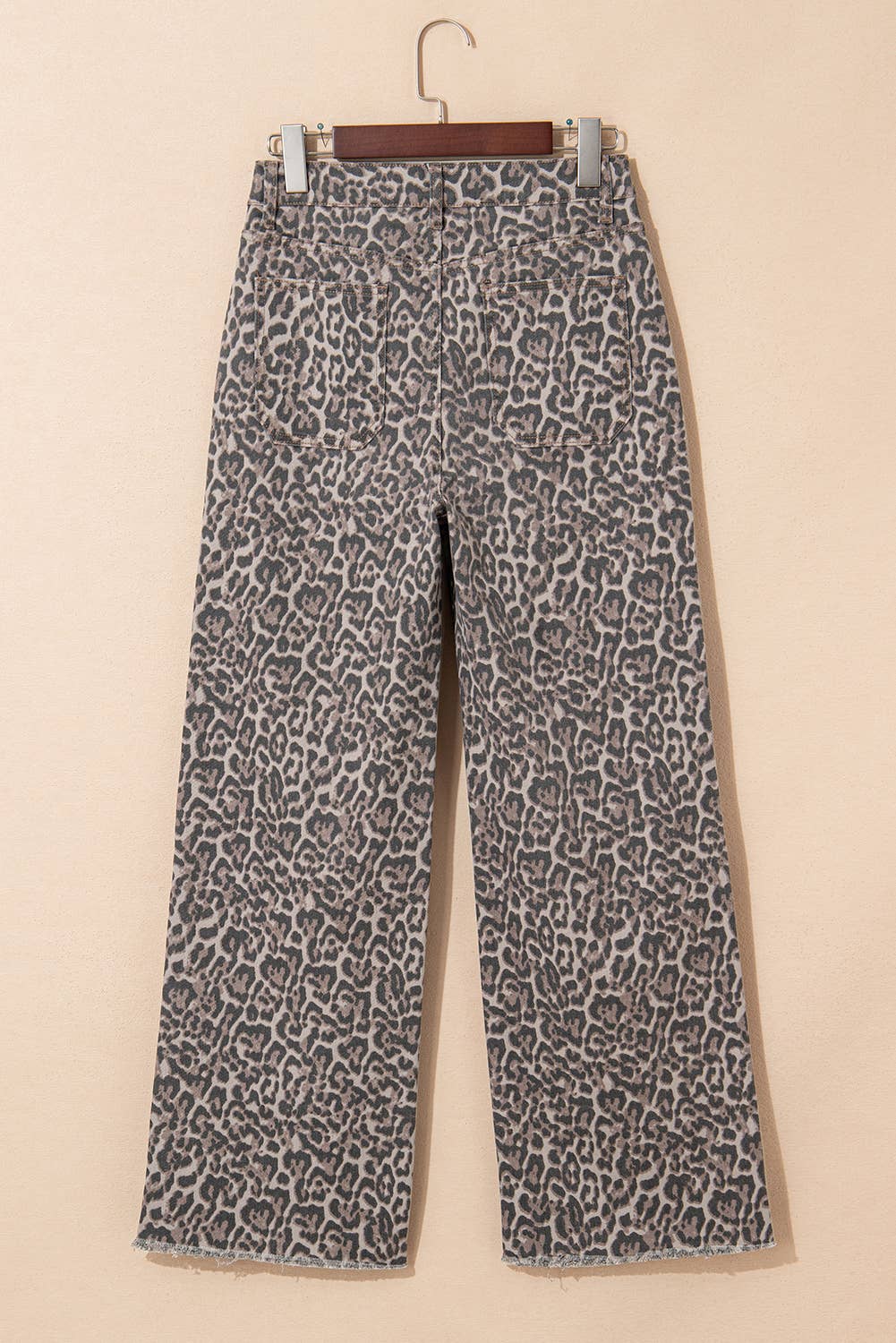Western Leopard Wide Leg High Waist Jeans - Threads Boutique