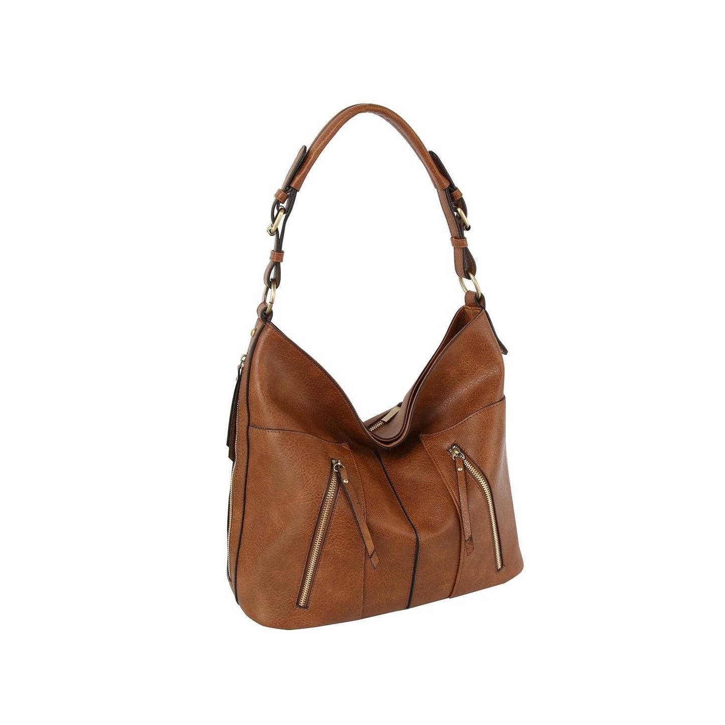 Front Zipper Hobo Shoulder Bag