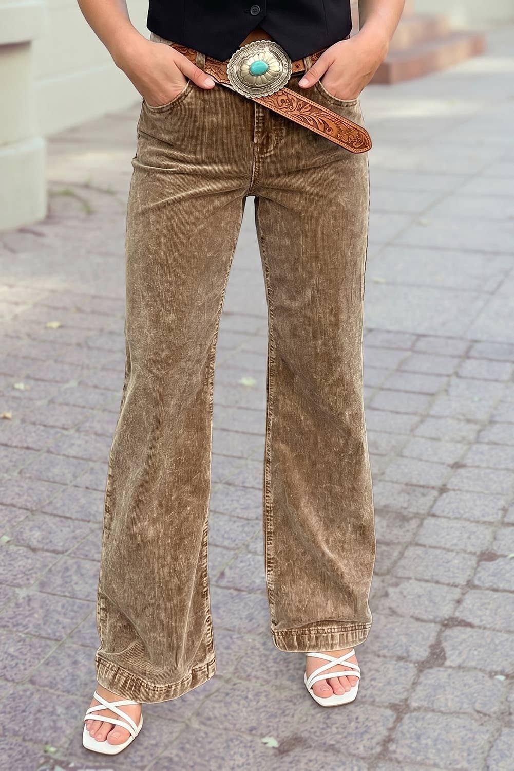 High Rise Wide Leg Corduroy Pants