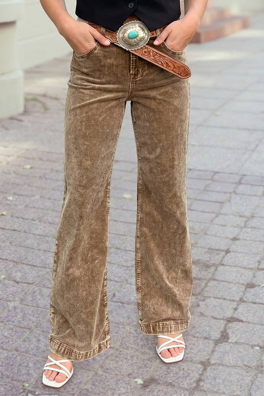 High Rise Wide Leg Corduroy Pants
