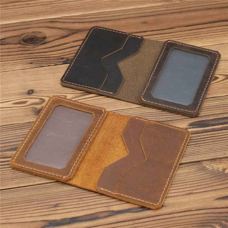 American Leather Goods - Genuine Leather Wallet, Handmade Wallet with ID Window