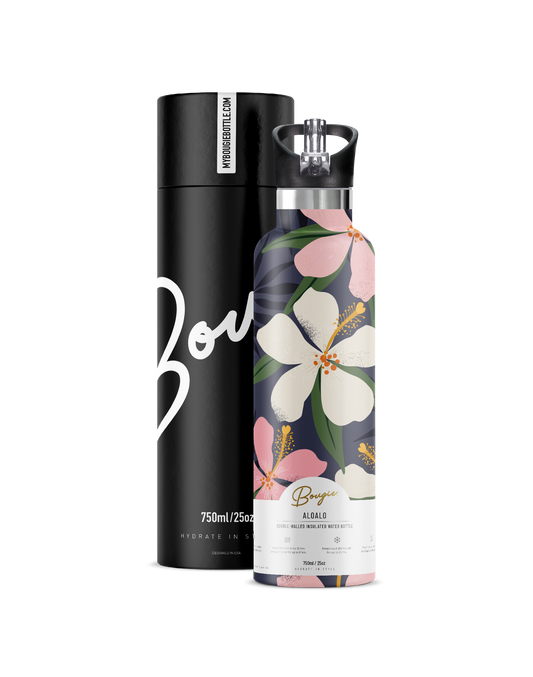 ALOALO Tropical Flower Insulated Water Bottle
