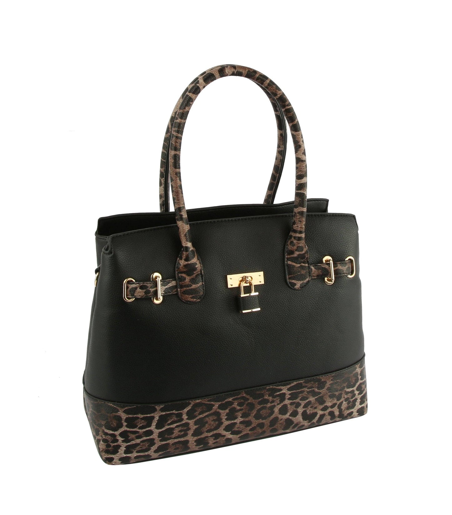 Leopard Trim Satchel