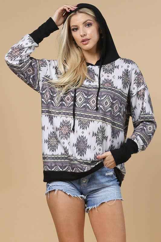 Tania Aztec Print Hoodie