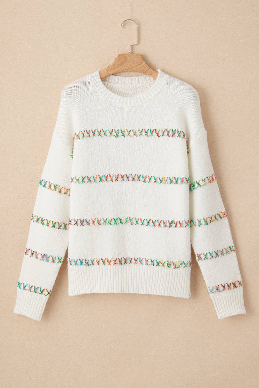 Colored Crossed Stitch Sweater