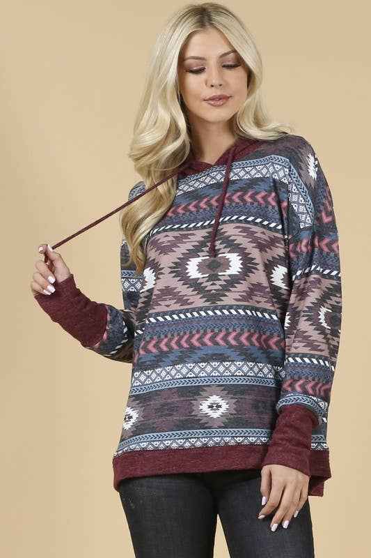 Tania Aztec Print Hoodie