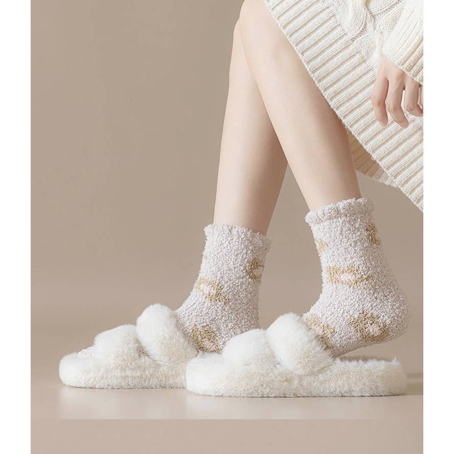 Fuzzy Floral Socks