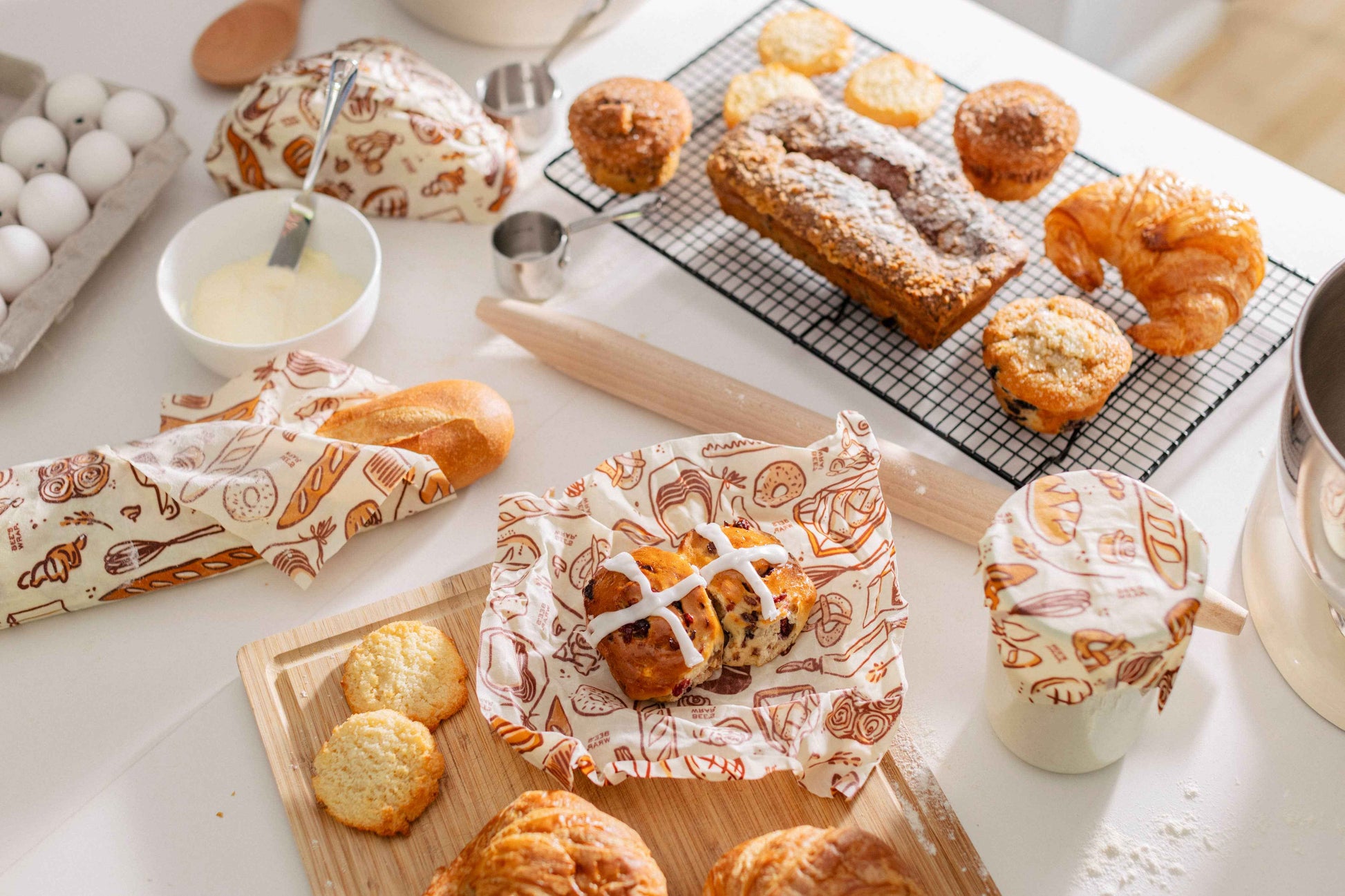 Bee's Wrap - New! Bakery Lane - Assorted 3 Pack - Seasonal Print