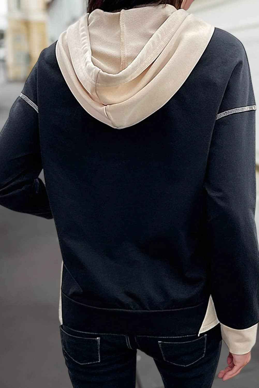 Colorblock Hooded Sweatshirt