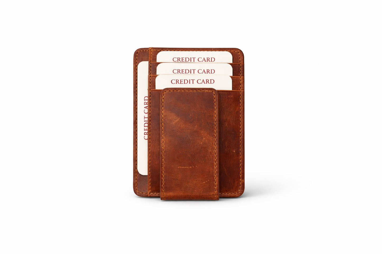 Leather Card Holder with Money Clip