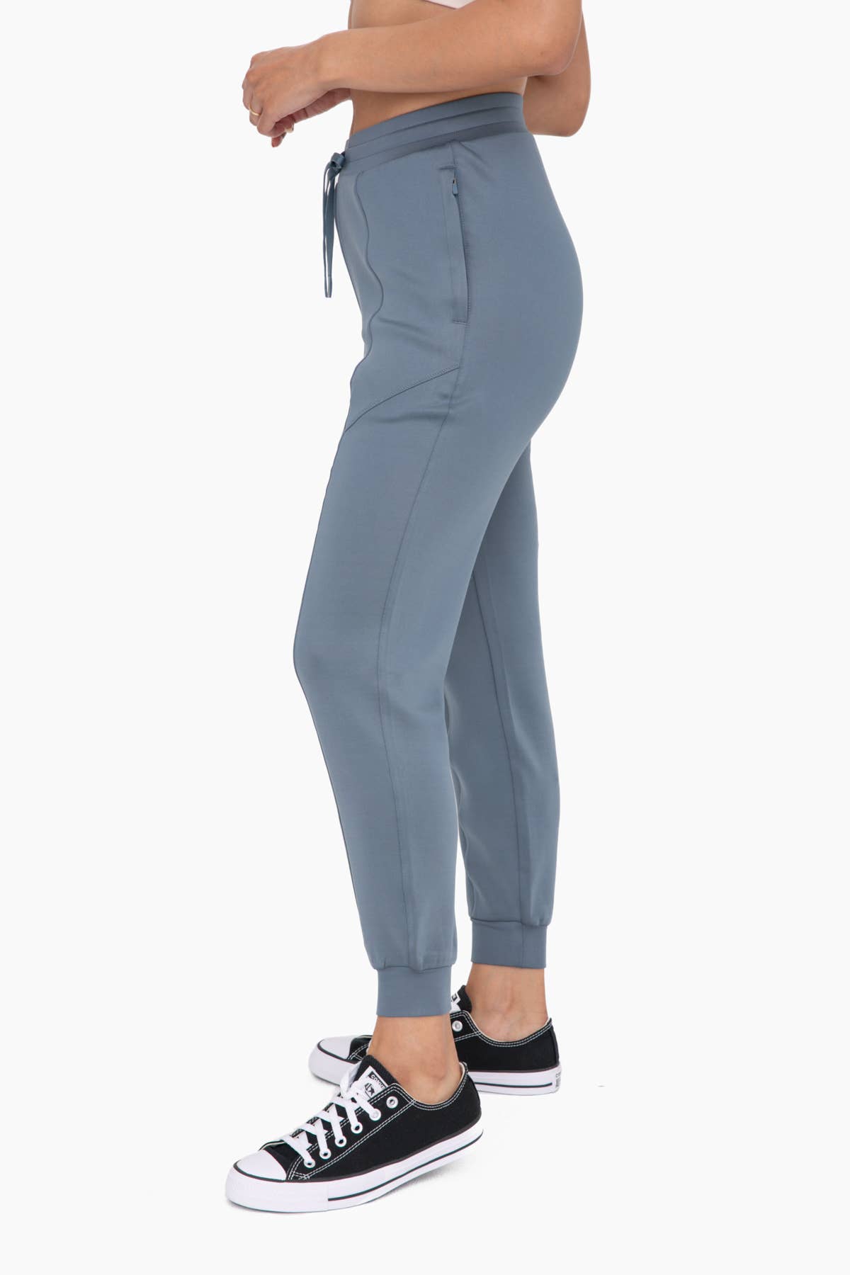 Cuffed Joggers with Zippered Pockets