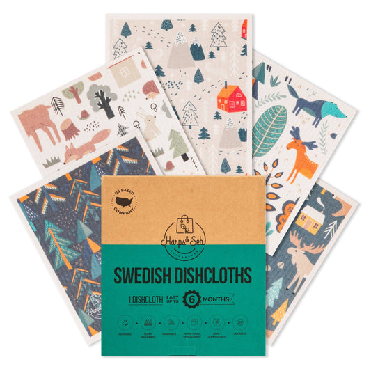 Harps & Seb Swedish Dishcloths - 5 Pack - Mystic Forest