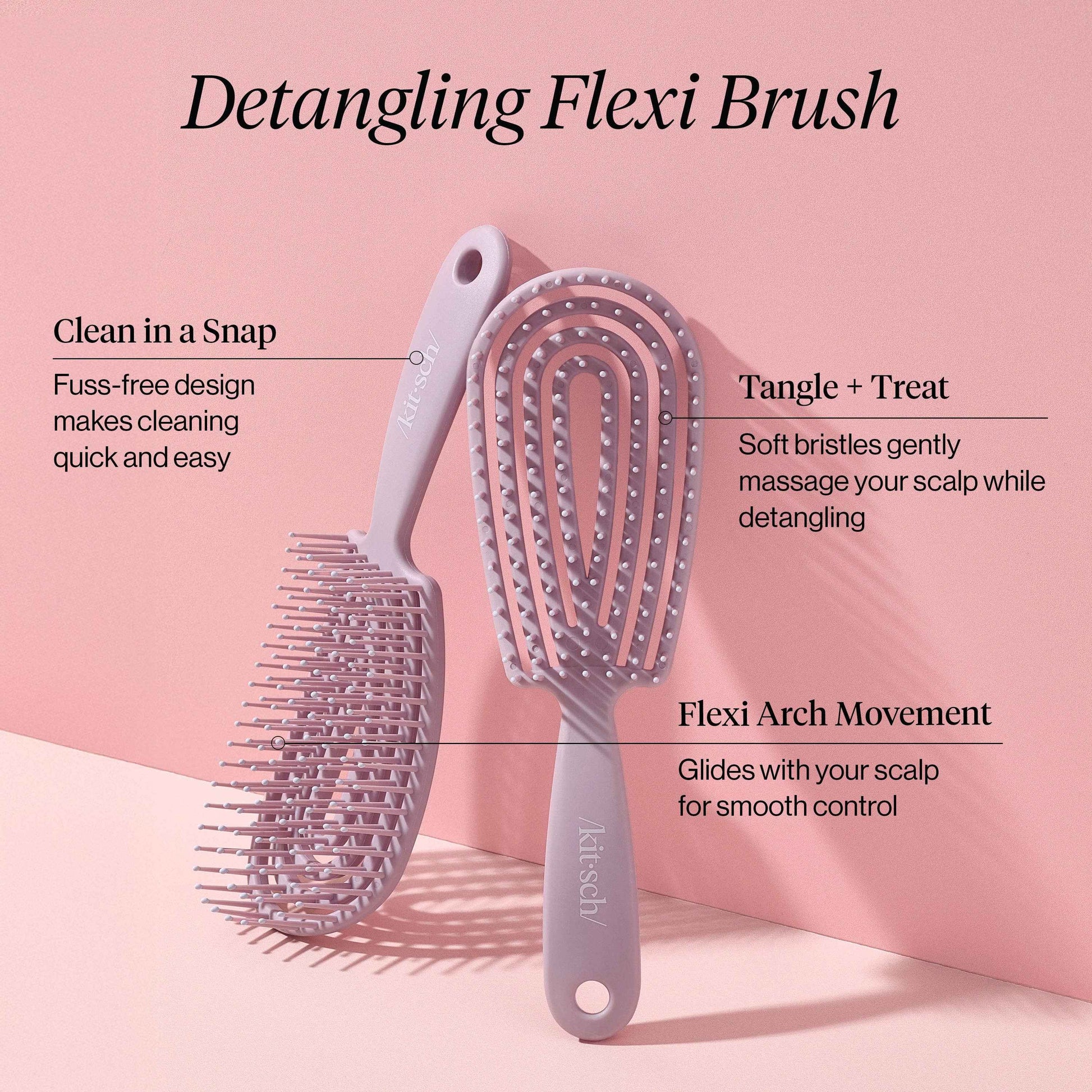 KITSCH - Detangling Flexi Brush - Soft Violet