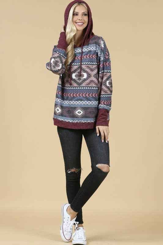 Tania Aztec Print Hoodie