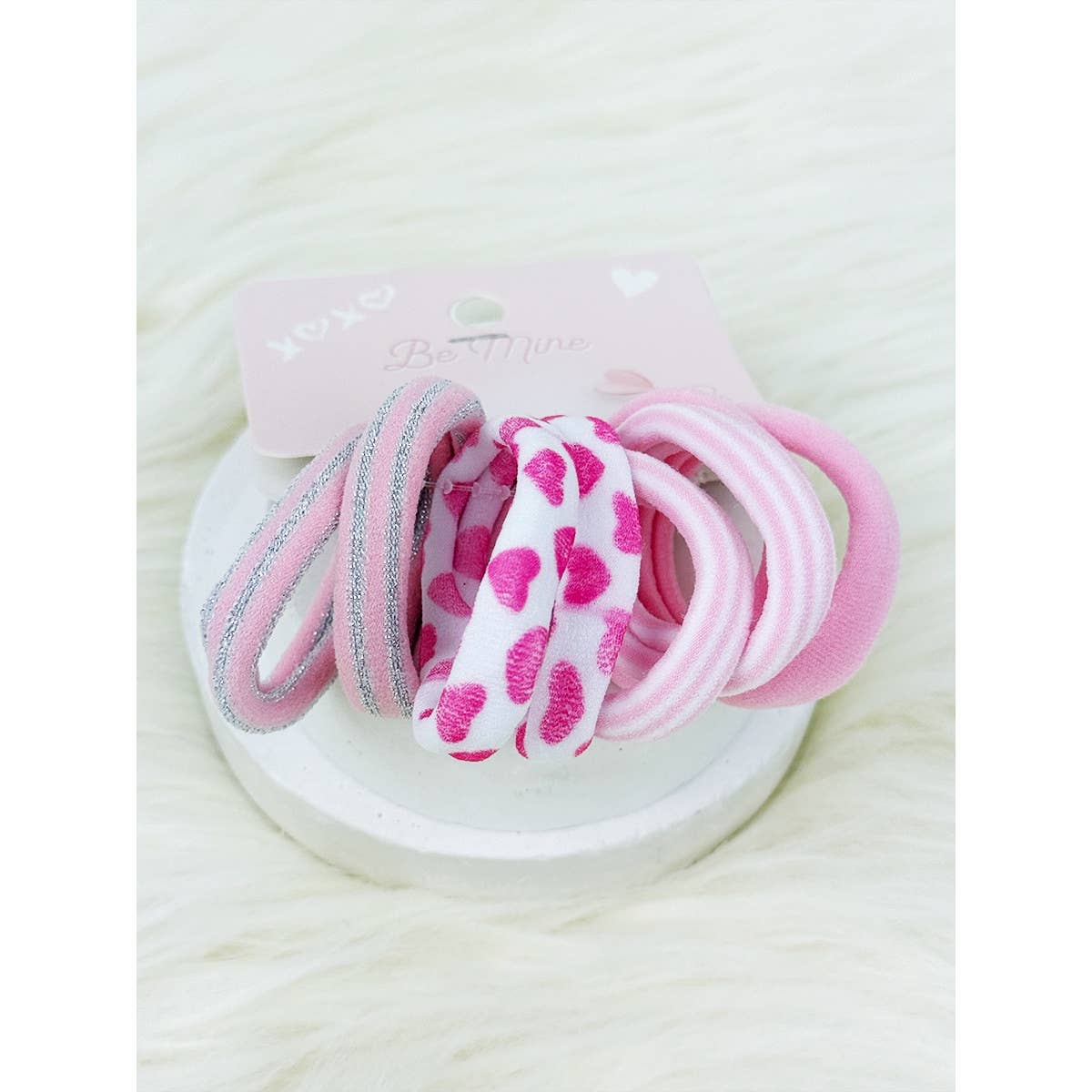 Pink Pattern Hair Tie Set - Threads Boutique