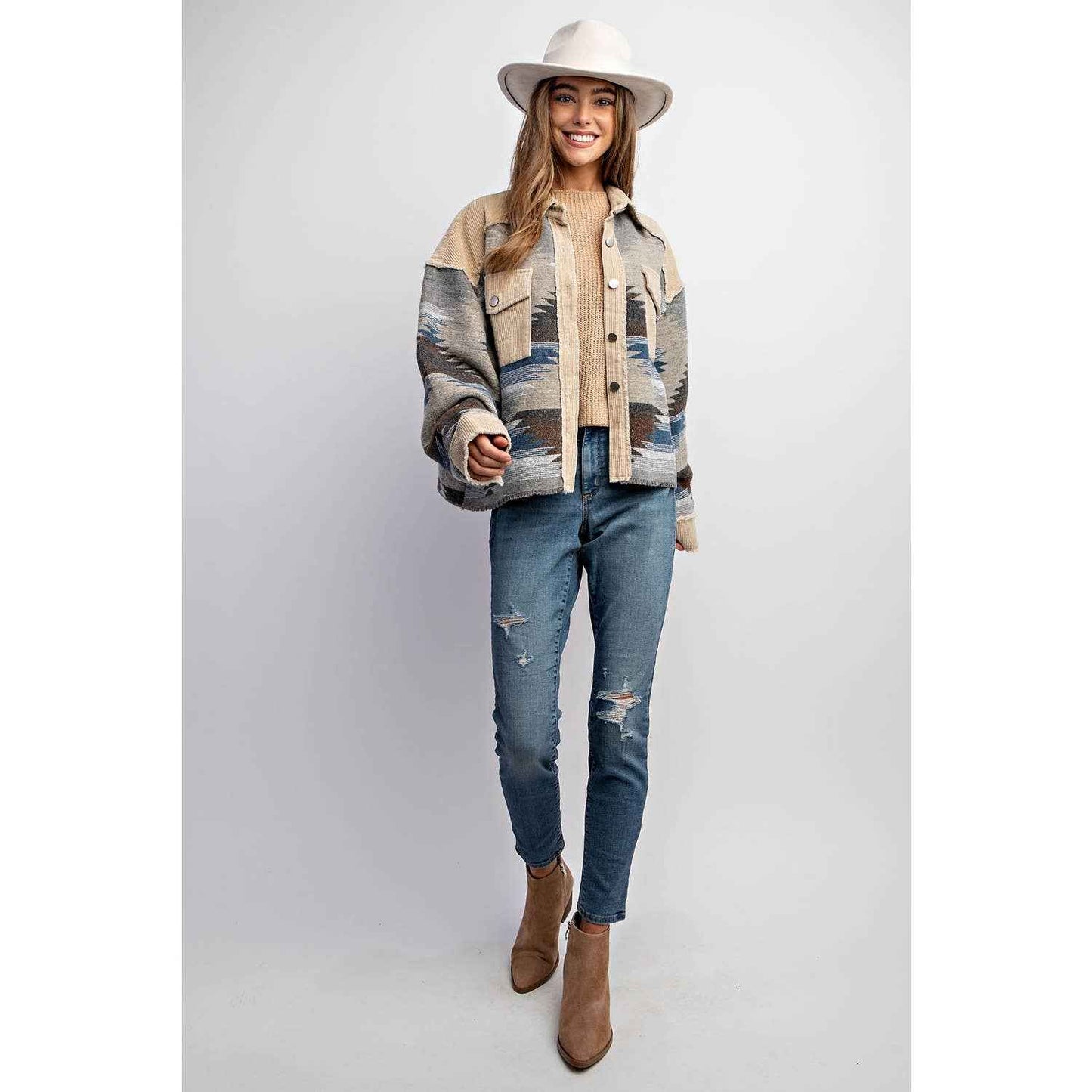 Tribal Pattern Colorblock Shackekt