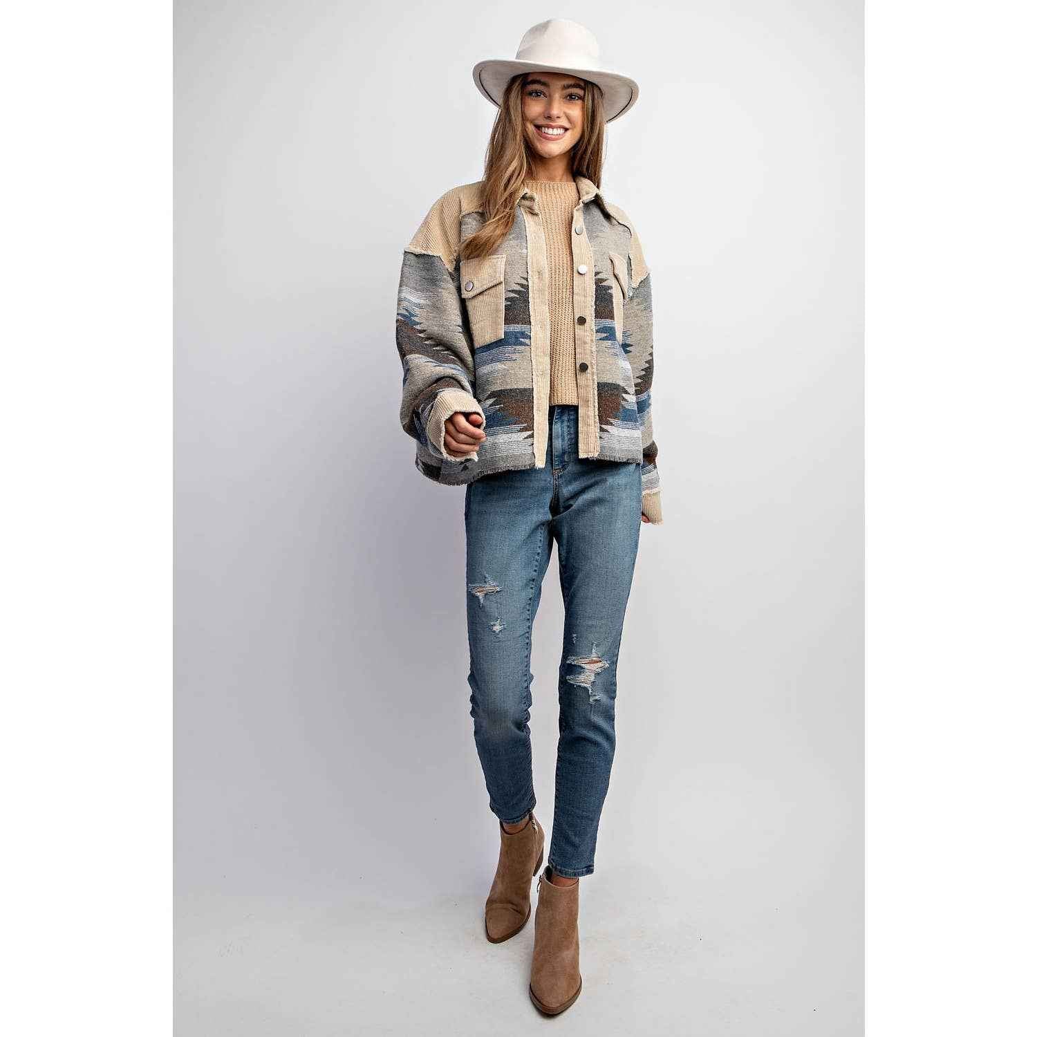 Tribal Pattern Colorblock Shackekt