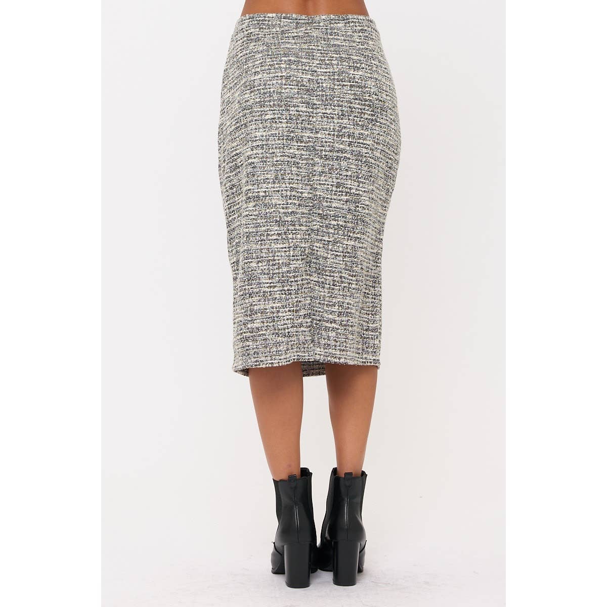 Metallic Knit Midi Skirt