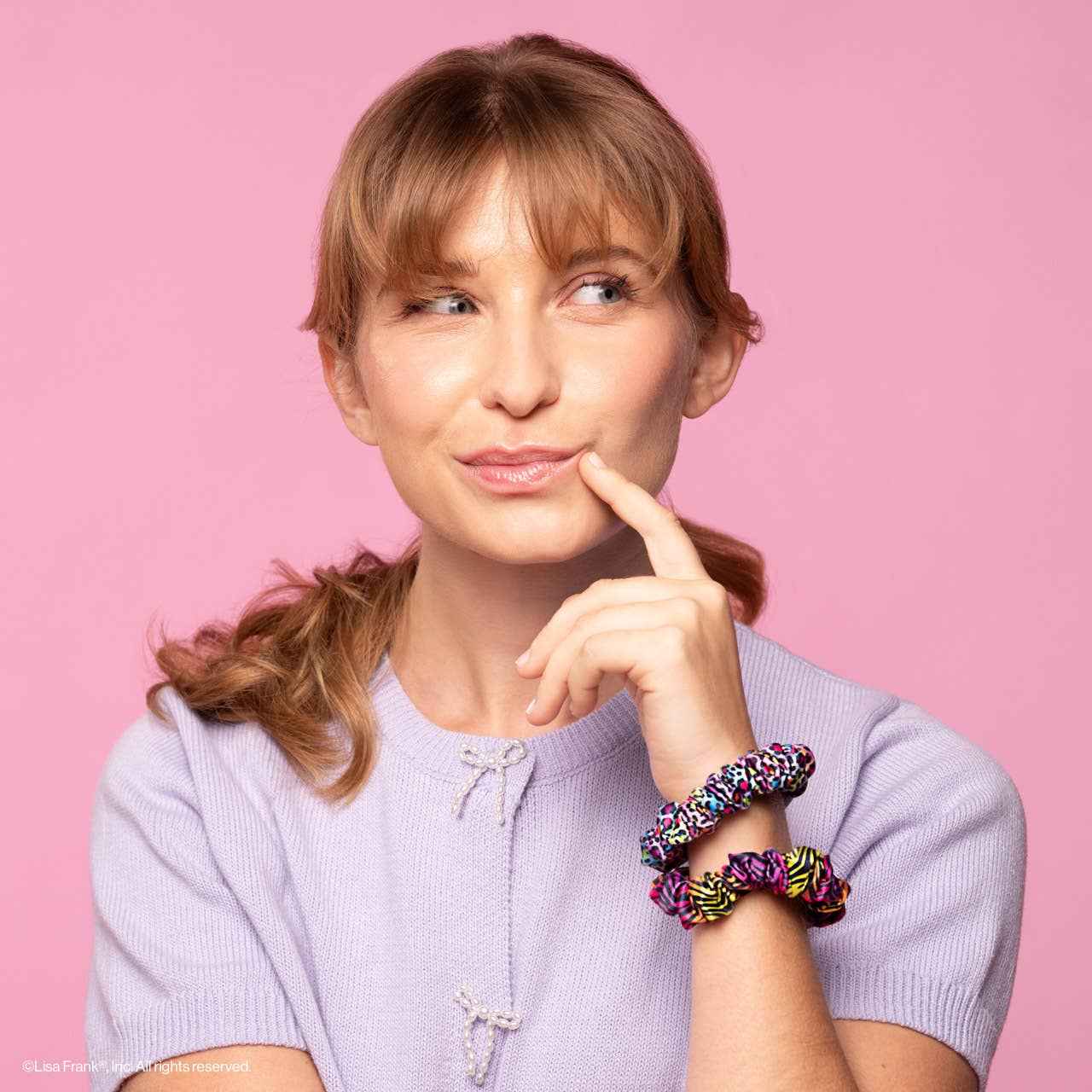 Lisa Frank x Kitsch Ruched Satin Scrunchies