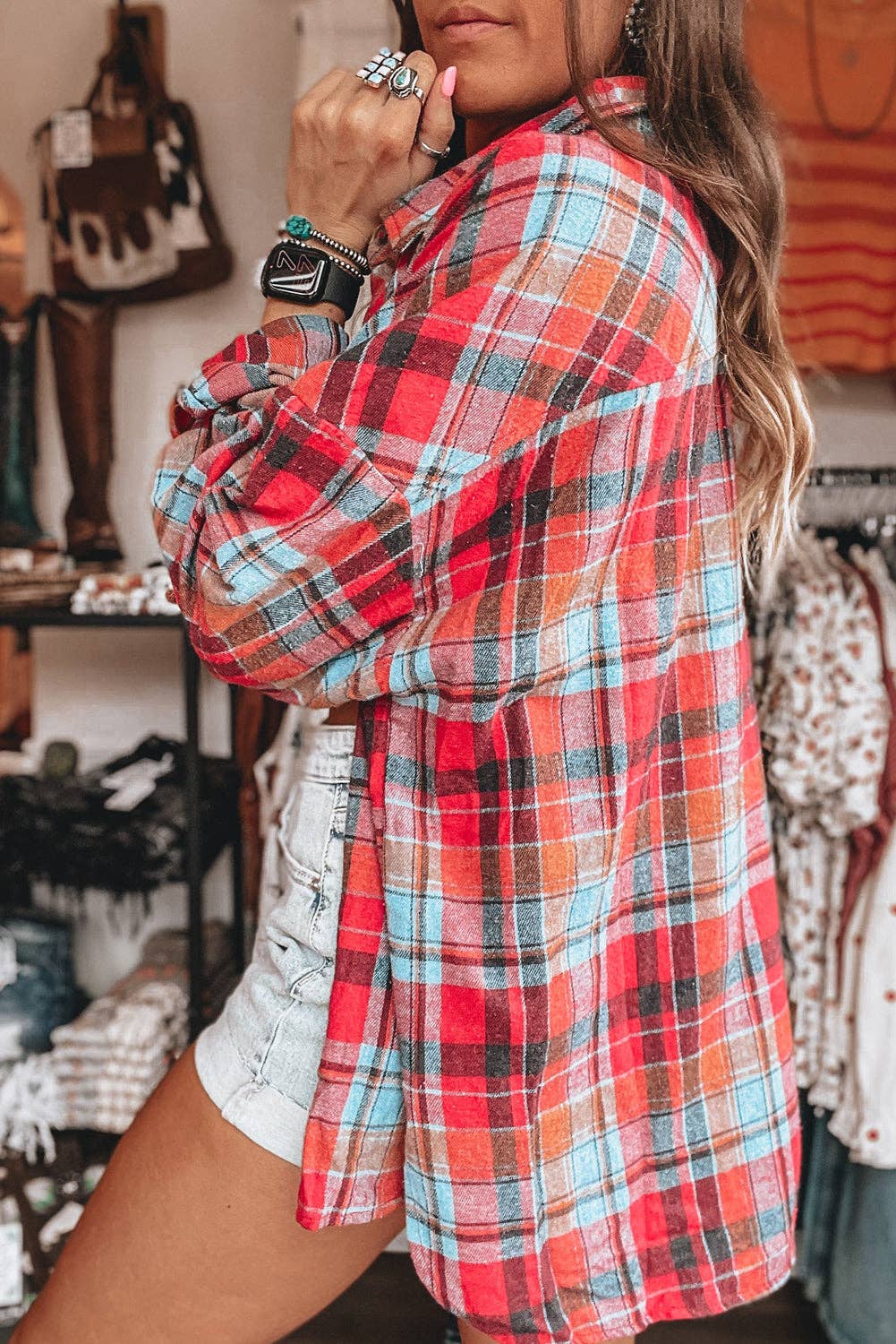 Plaid Red Buttoned Shirt