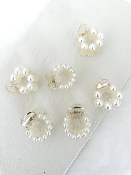 Pearl-Embellished Mini Hair Clips