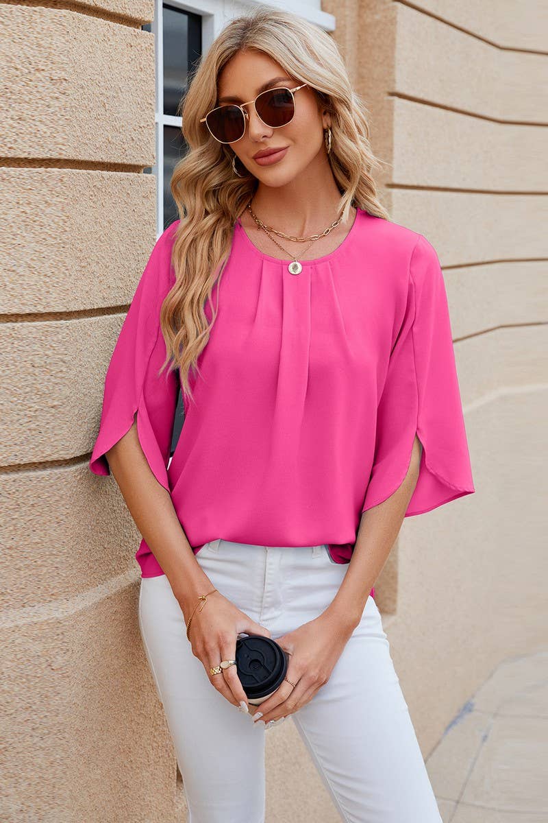 Round Neck Short Sleeved Top