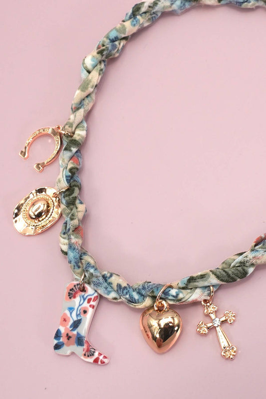Western Scarf Charm Necklace