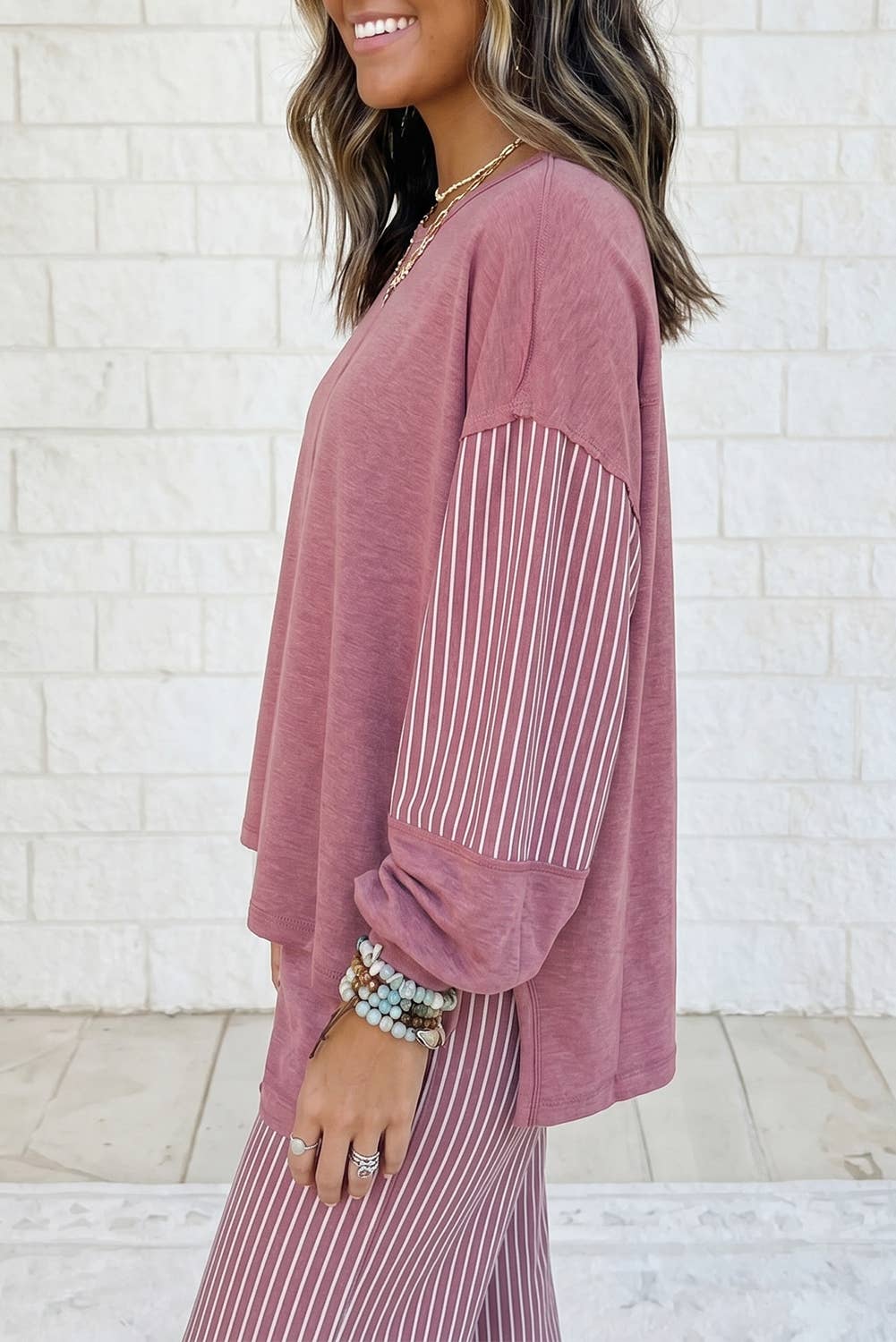 Striped Casual Two Piece Set
